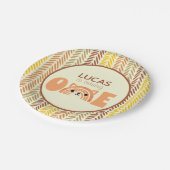 Boho Rainbow Woodland Fox First Birthday Papieren Bordje (Gekanteld)