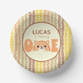 Boho Rainbow Woodland Fox First Birthday Papieren Kommen (Voorkant)