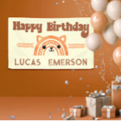 Boho Rainbow Woodland Fox Verjaardagsfeestje Welko Spandoek