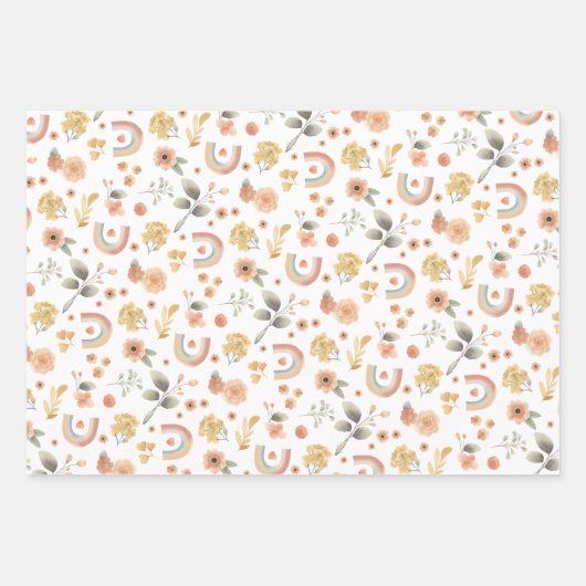 Boho Rainbow Wrapping Paper – Aardneutraal water (Voorkant 2)