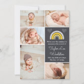 Boho Rainbow Yellow en Gray Birth Announement Aankondiging (Voorkant)