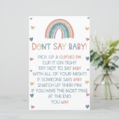 Boho Rainbow zeg geen Baby! Baby shower game (Staand voorkant)