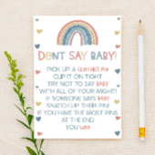 Boho Rainbow zeg geen Baby! Baby shower game
