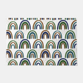 Boho Rainbows Blue Green en Brown Deurmat (Voorkant)