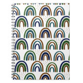 Boho Rainbows Blue Green en Brown Notitieboek (Voorkant)
