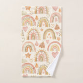Boho Rainbows Earthy Terracotta Bath Towels Set Bad Handdoek (Handdoek)