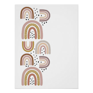 Boho Rainbows met hand getrokken genderneutraal Perfect Poster