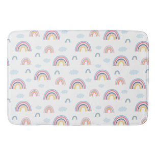 Boho Rainbows Pink Blue  Badmat