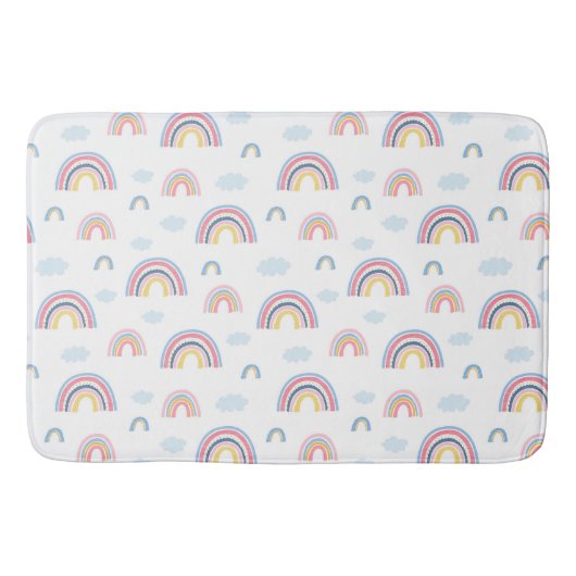 Boho Rainbows Pink Blue  Badmat (Voorkant)