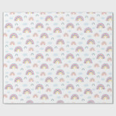 Boho Rainbows Pink Blue  Cadeaupapier (Vlak)