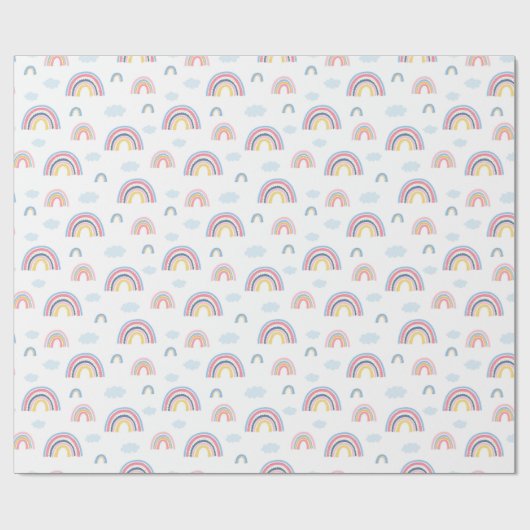 Boho Rainbows Pink Blue  Cadeaupapier (Vlak)