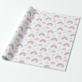 Boho Rainbows Pink Blue  Cadeaupapier (Uitgerold)