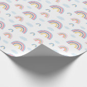 Boho Rainbows Pink Blue  Cadeaupapier (Hoek)
