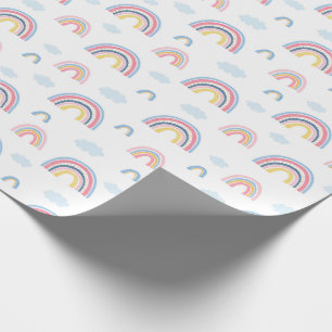 Boho Rainbows Pink Blue  Cadeaupapier