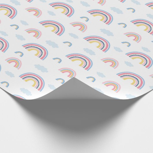 Boho Rainbows Pink Blue  Cadeaupapier (Hoek)