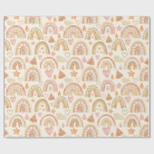 Boho Rainbows Warm Earthy Waterverf Patroon Cadeaupapier (Vlak)