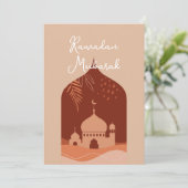 Boho Ramadan Mubarak Kaart (Staand voorkant)