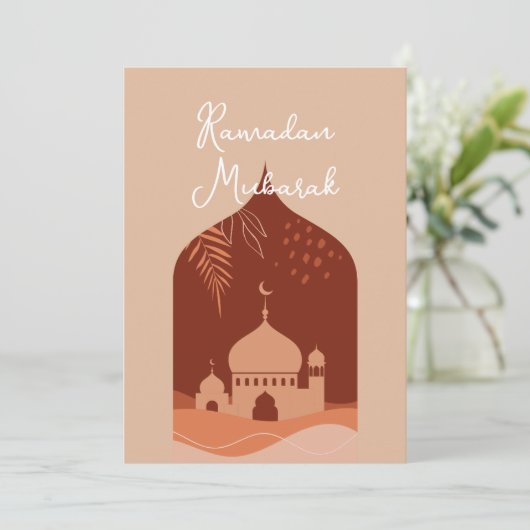 Boho Ramadan Mubarak Kaart (Staand voorkant)