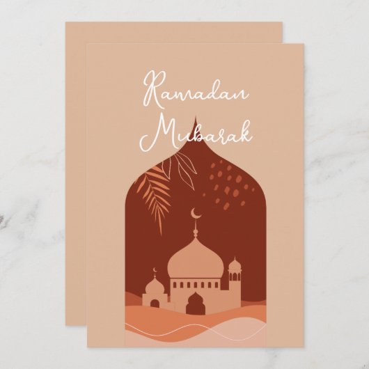 Boho Ramadan Mubarak Kaart (Voorkant / Achterkant)