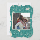 Boho Ranch bruiloft Turquoise foto Sla de datum op Kaart (Achterkant)