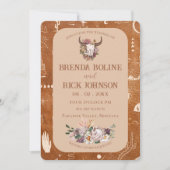 Boho Ranch Desert Tan foto bruiloft uitnodiging (Voorkant)