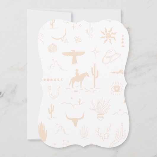 Boho Ranch Trouwen Turquoise Leder Save the Date Kaart (Achterkant)