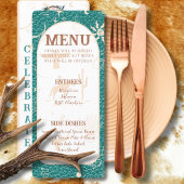 Boho Ranch Turquoise bruiloft platte menu
