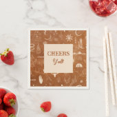 Boho Ranch Wedding Cheers Papier Cocktail Servet (Insitu)