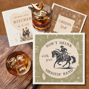 Boho Ranch Wedding Cowboy Paper Cocktail Servet