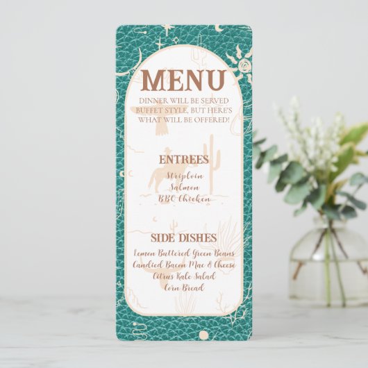 Boho Ranch Wedding Platte Programma Menu (Staand voorkant)