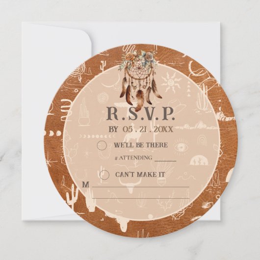 Boho Ranch Wild West Desert Tan Response RSVP-kaar Kaart (Voorkant)