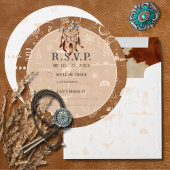 Boho Ranch Wild West Desert Tan Response RSVP-kaar Kaart
