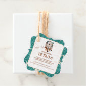 Boho Ranch Wild West Faux leer Turquoise Detail Bedankjes Labels (In situ)