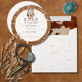 Boho Ranch Wild West Response RSVP-kaart Kaart