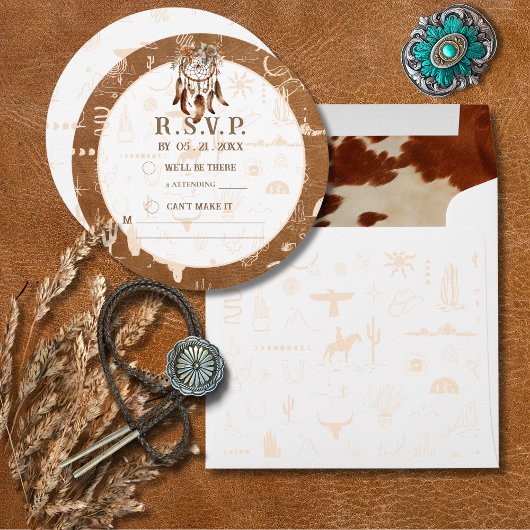Boho Ranch Wild West Response RSVP-kaart Kaart