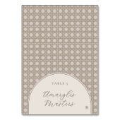 Boho Rattan Bamboo Cane Wedding Place Cards Kaart (Voorkant)