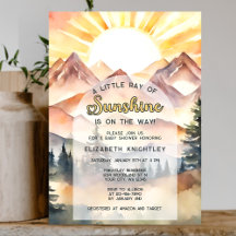 Boho Ray of Sunshine Natuur Mountains Baby shower
