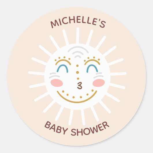 Boho Ray of Sunshine Ronde Sticker (Voorkant)