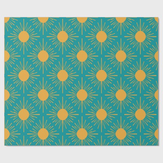 Boho Ray van Sun Turquoise Cadeaupapier (Vlak)