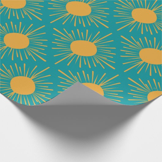 Boho Ray van Sun Turquoise Cadeaupapier (Hoek)