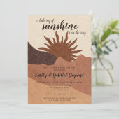 Boho Ray van Sunshine Baby shower Invitation Kaart (Staand voorkant)
