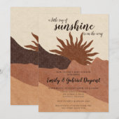 Boho Ray van Sunshine Baby shower Invitation Kaart (Voorkant / Achterkant)