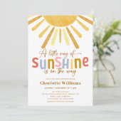 Boho Ray van Sunshine Baby shower Kaart (Staand voorkant)