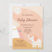 Boho Ray van Sunshine Elephant Muted Baby shower (Voorkant)