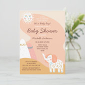 Boho Ray van Sunshine Elephant Muted Baby shower (Staand voorkant)