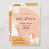 Boho Ray van Sunshine Elephant Muted Baby shower (Voorkant / Achterkant)