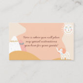 Boho Ray van Sunshine Elephant Muted Baby shower Informatiekaartje (Voorkant)