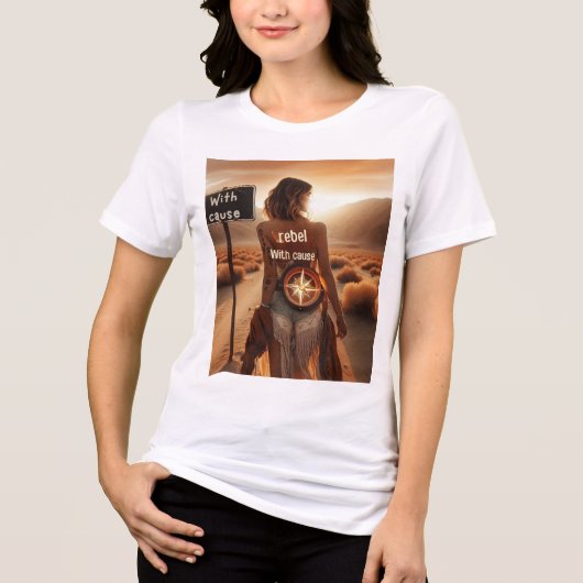 Boho Rebel With Cause – Desert Woman Tri-Blend Shirt (Voorkant)