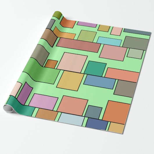 Boho Rechthoeken Cadeaupapier (Uitgerold)