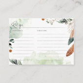Boho Recipe Card voor Vrijgezellenfeest Informatiekaartje (Achterkant)